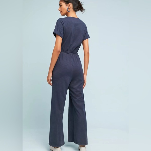 Anthropologie Saturday Sunday Elmira Jumpsuit Romper Navy Blue Color size Small - Picture 2 of 10